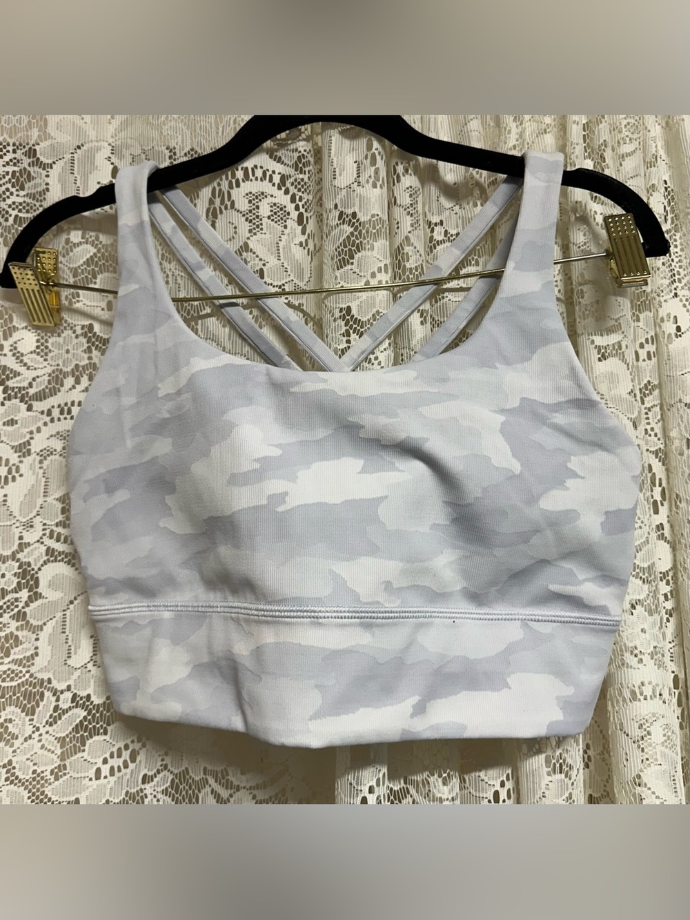 Lululemon White Camouflage Energy Bra